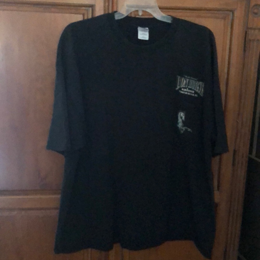 Mens gently used Iron Horse Saloon black pocket T-shirt size 3xl